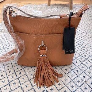 NWT Prüne Argentina Leather Crossbody Bag with Tassels